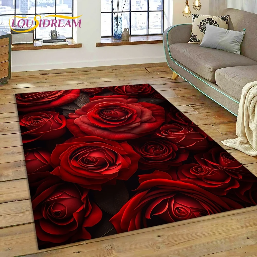 Desk Setup Girly - Романтический ковер с розовыми цветами в