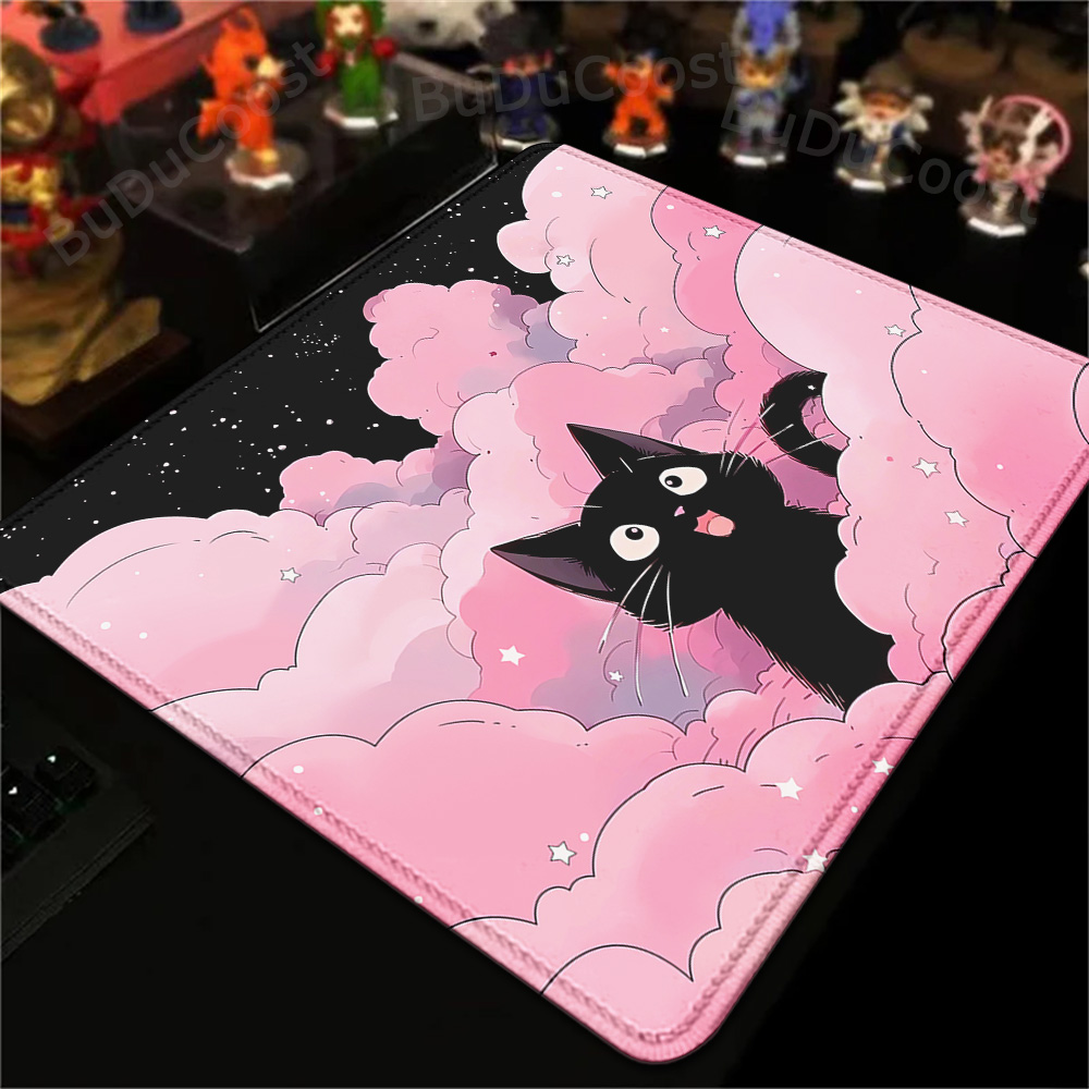 Desk Setup Pink - 18x22 см маленький ковер черный кот