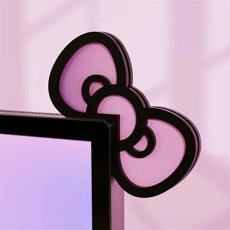 Desk Setup Pink - Kawaii розовый акриловый бант для монитора,