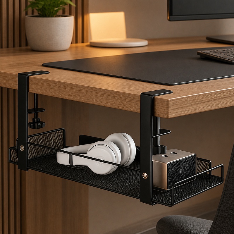 Desk Setup Gear - Подстольный стальной лоток для управления кабелями,
