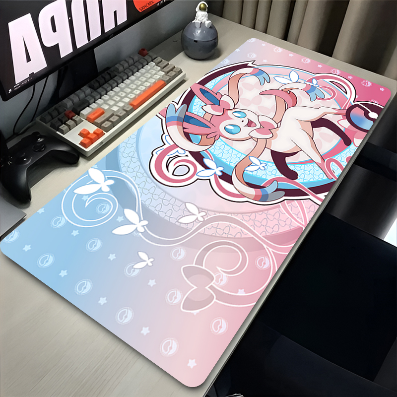 Desk Setup Pink - Большой розовый милый коврик для мыши