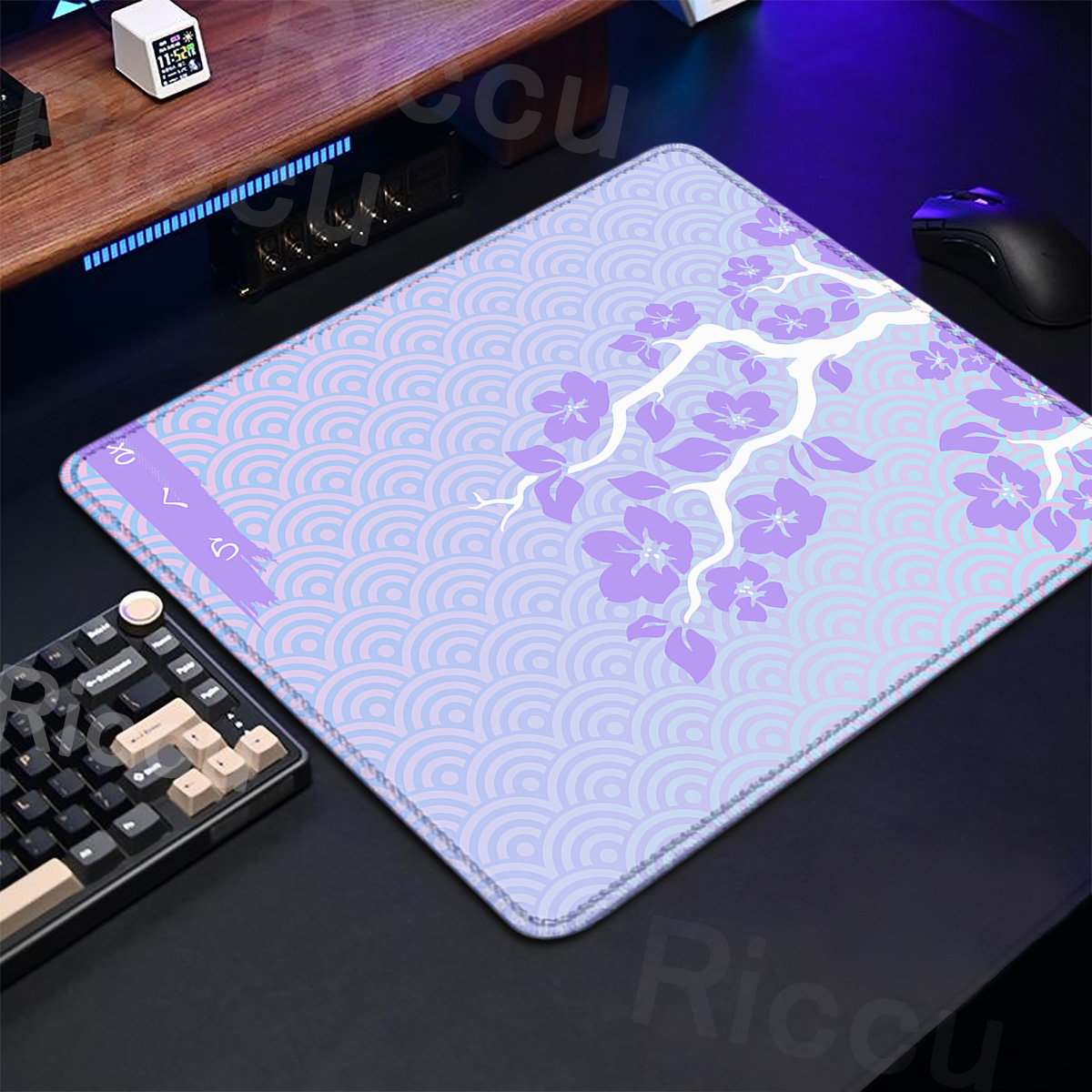Фиолетовый Настольный коврик с – обзор и цена Desk Setup Pink