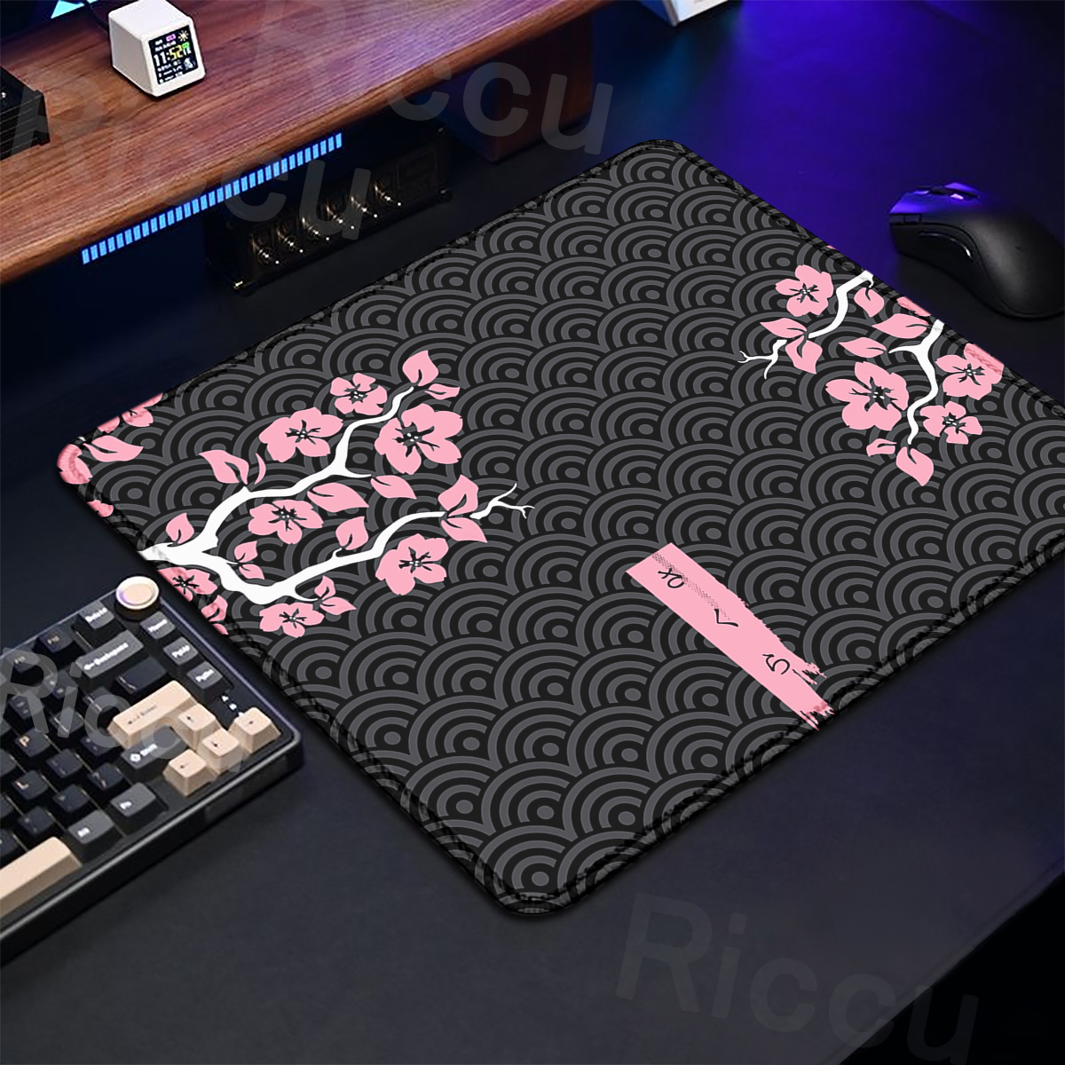 Фиолетовый Настольный коврик с – обзор и цена Desk Setup Pink