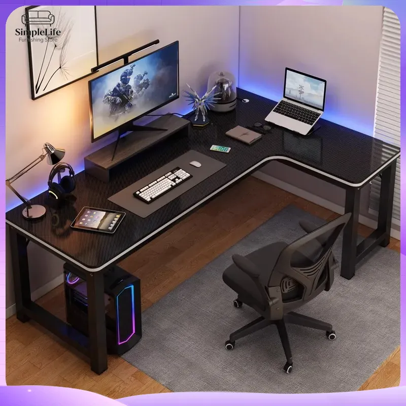 Угловой игровой компьютерный с – обзор и цена Desk Setup Dual Monitor And Laptop