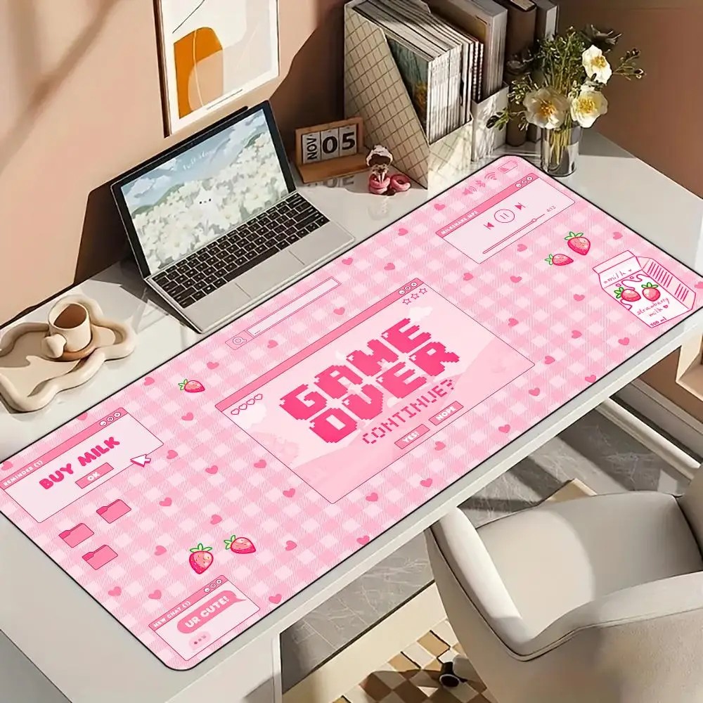 Большой коврик для мыши VIKAMA – обзор и цена Desk Setup Pink