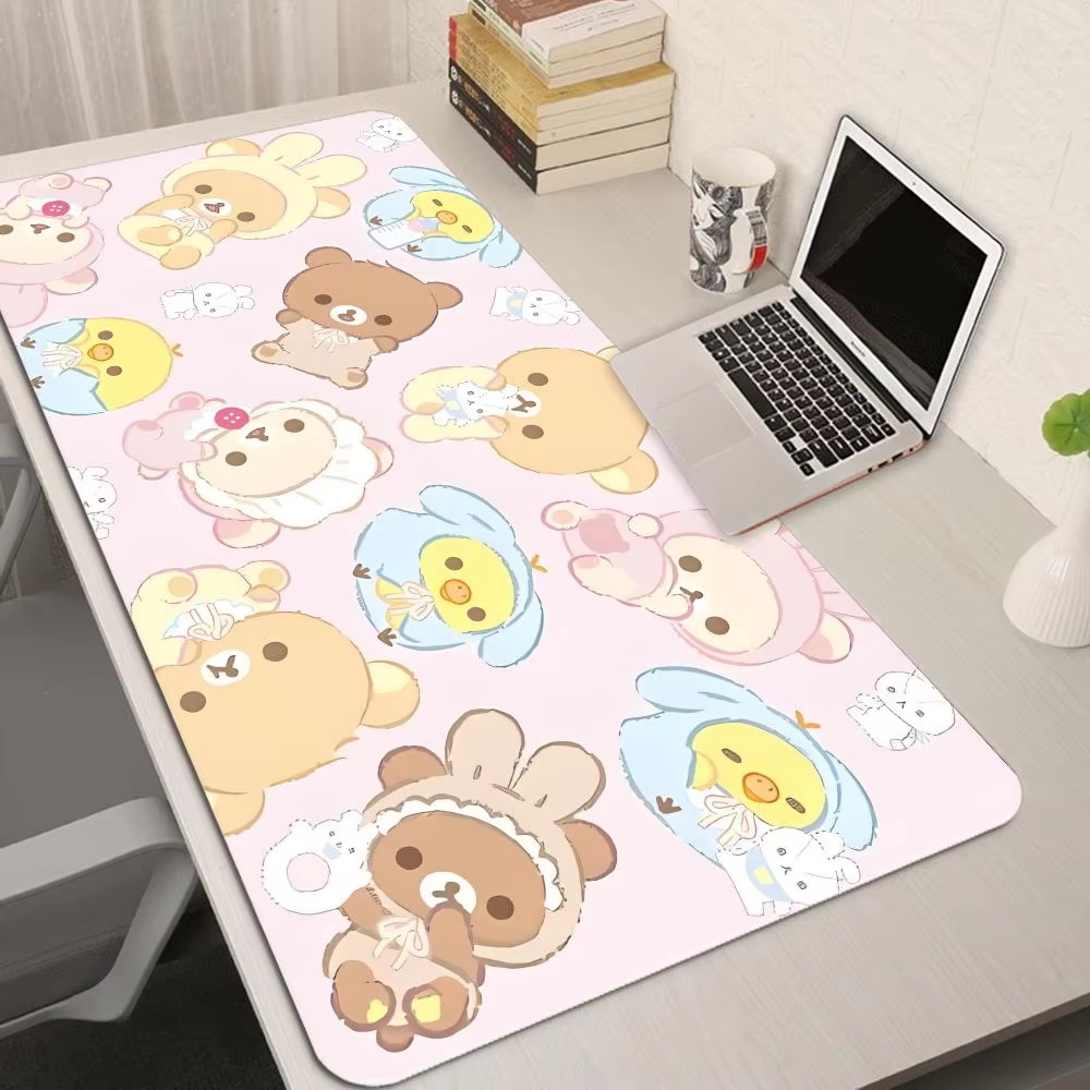 XXL мультяшный розовый коврик  – обзор и цена Desk Setup Pink